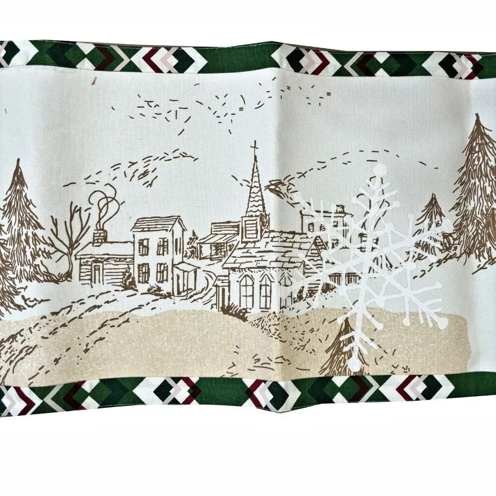 Embroidered Country Farmhouse Table Runner 13x72 Christmas Holiday Cardinal